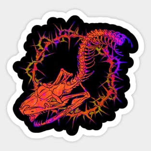 Grungy Boa Skull V2 Sticker